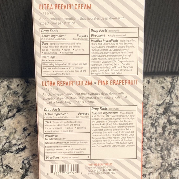First Aid Beauty Ultra Repair Cream Mini Set Original & Pink Grapefruit 2oz each - Picture 5 of 6